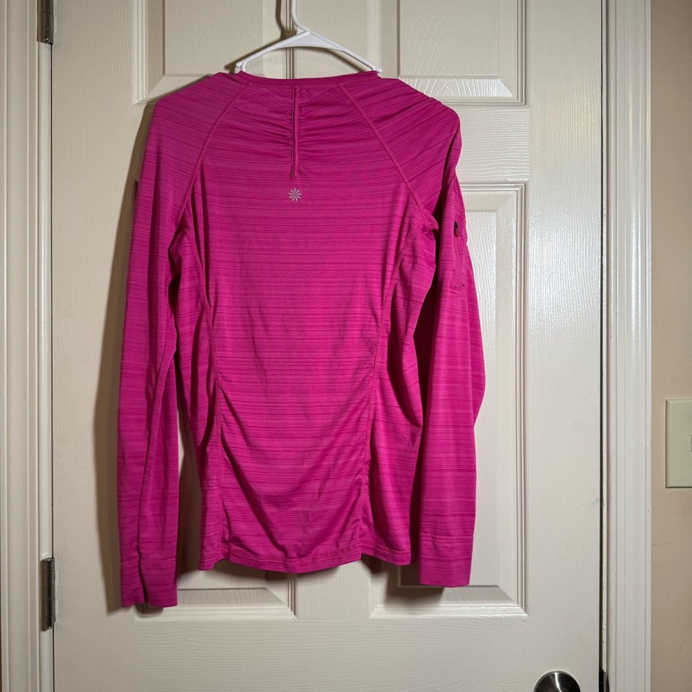 Athleta Pacifica UPF 50 Pink 1/2 Zip Long Sleeve Pullover Workout Swim Top Sz M - Picture 5 of 12